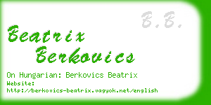 beatrix berkovics business card